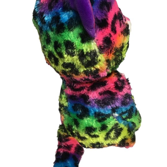 Ty Beanie Boo Dotty Leopard Plush Stuffed Animal Pink Sparkle Glitter Eyes 6" - Picture 4 of 8